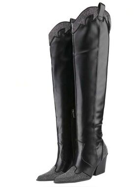 Belovely Unilady Women's Rhinestone Cowboy Boots